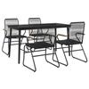 VidaXL Mobilier à dîner de jardin 5 pcs Noir Rotin PVC 3099217