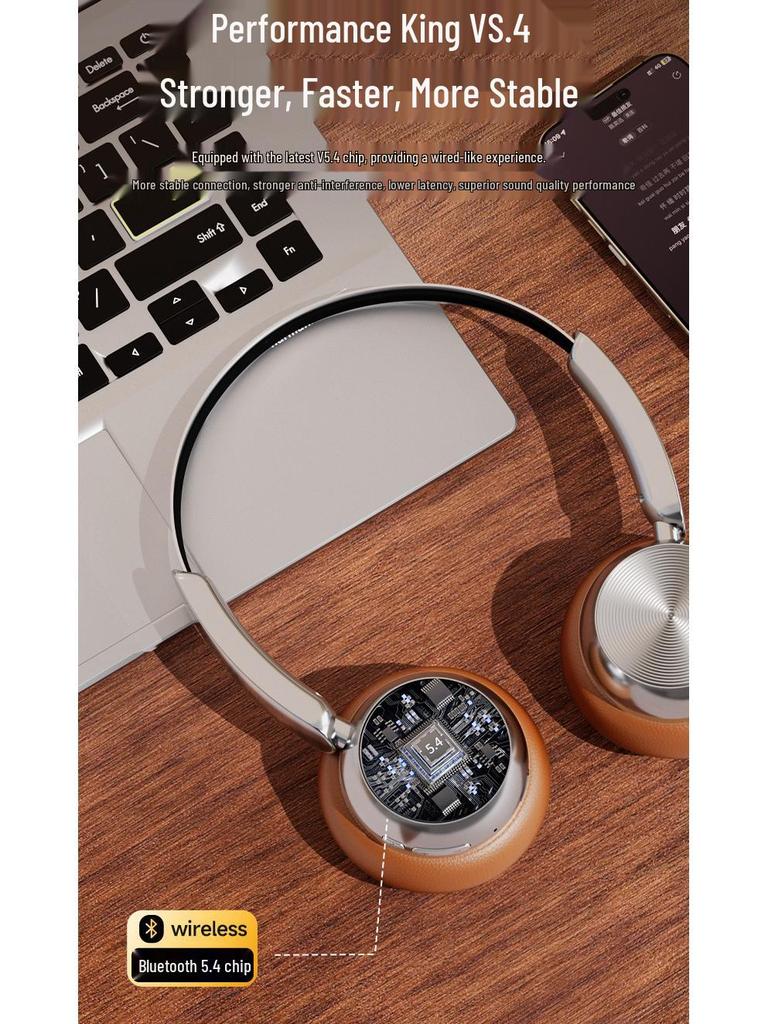 Retro Over-Ear Wireless Bluetooth Headphones with Long Battery Life