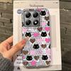 Cartoon Cat Love Heart Girls Women Water Texture Case For Xiaomi 14T 13T Pro 14Tpro 11 Lite 5G NE Shockproof Bumper Fundas Cover