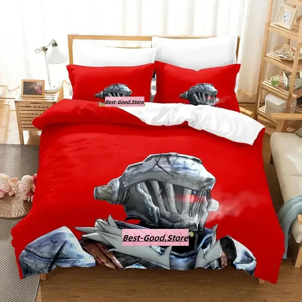 

New Goblin Slayer Beding Set Single Twin Printed Bed Linen Set With Pilowcase Bed Soft Duvet Cover Single Double Quen Super King-Sized Dimensionsd 135*200cm Eu-Single