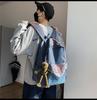 Farbverlauf College-Rucksack: Hongkong-Stil, Großes Fassungsvermögen, Nylon, Spritzwassergeschützt, Schultertasche für Herren.