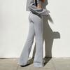 Slim Low Waist Casual Sweatpants For Women Solid Simple Basic Flared Pants Sports Jogging Trousers