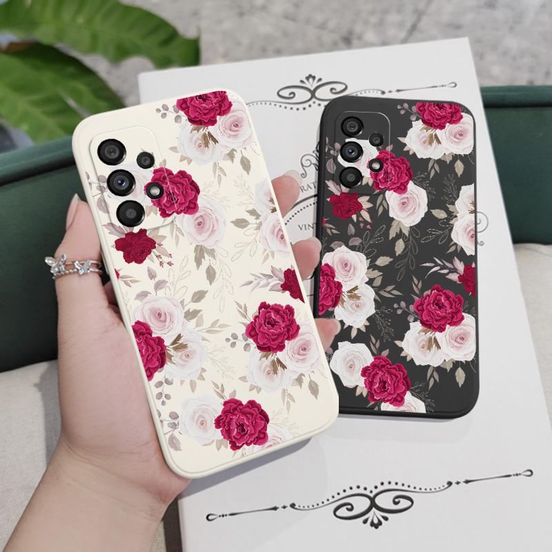 Brilliant Peony Phone Case For Samsung Galaxy A73 A53 A33 A23 A13 A03 A72 A52 A52S A32 A22 A12 A71 A51 A31 A21S Silicone Cover