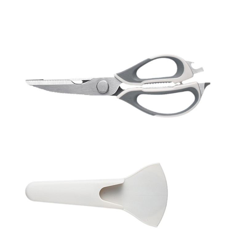 Multifunctional Stainless Steel Kitchen Scissors: Ideal for Fish, BBQ, Chicken Bones, and Walnut Cracking
