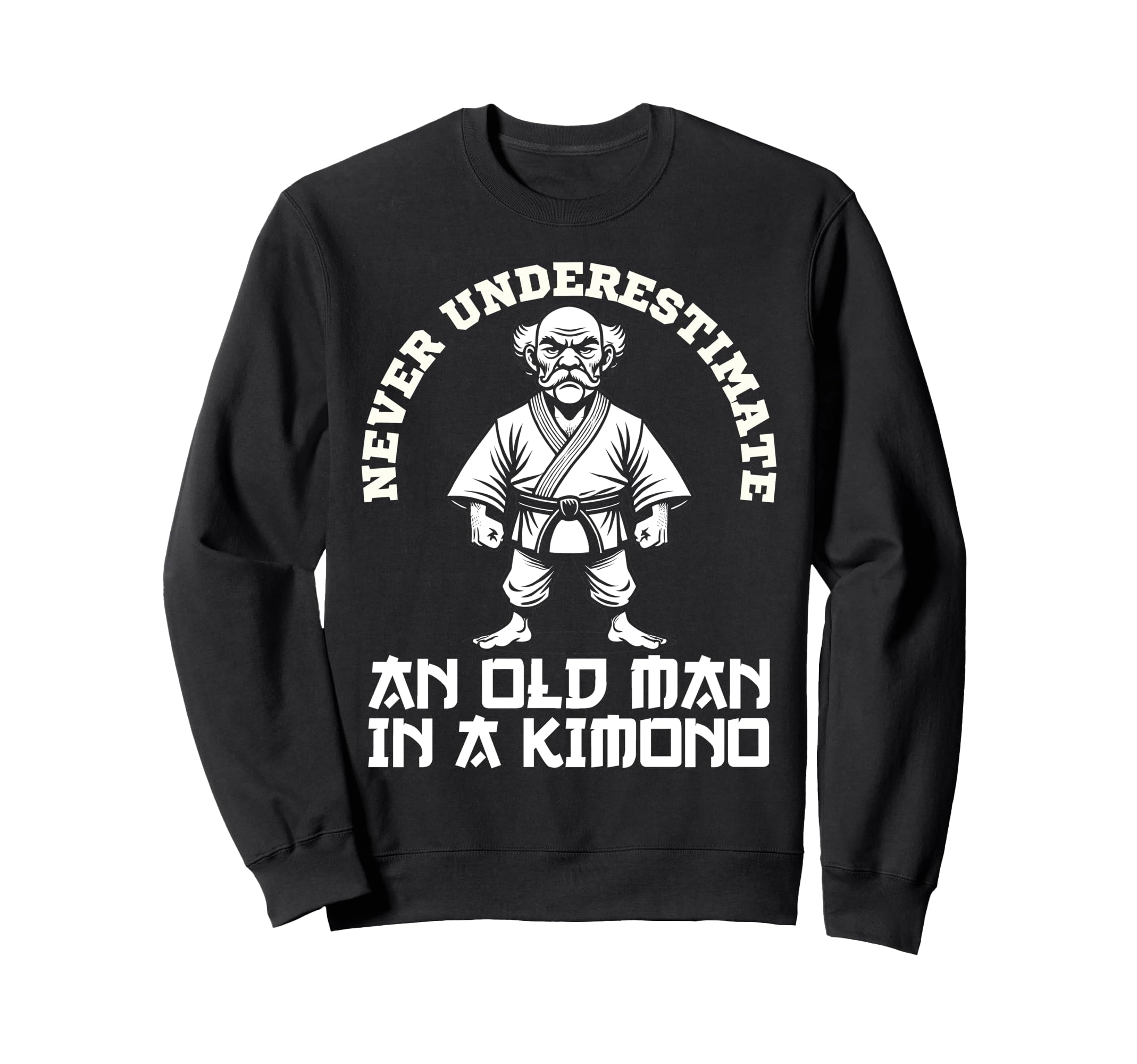 

underestimate the old man in the funny trainer Don t kimono, jiu-jitsu. чёрный