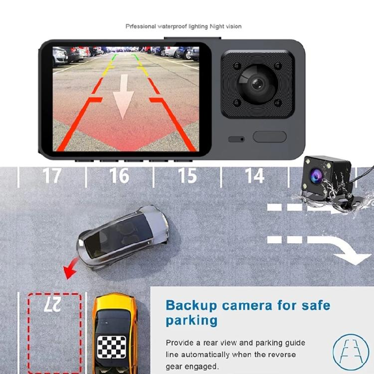 2/3 Channel Dashcam Video Recorder 2'' IPS Screen Wide Angle Camera