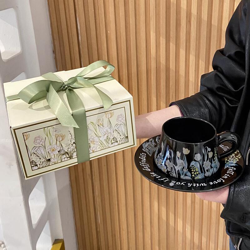 Ceramic Coffee Cup & Saucer Gift Set