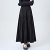 Qooth White Tiered Ruffle Skirt Bow Detail A-Line Midi Slimming QT2865