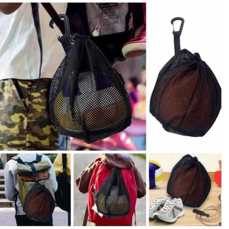 Portable Drawstring Basketball Backpack Mesh Bag Football Soccer Volleyball Ball Storage Bags Outdoor Sports Cycling Equipment