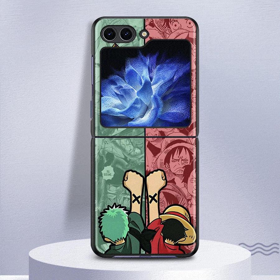 

Задняя крышка телефона Funda Case для Samsung Galaxy Flip4 Z Flip 7 6 5 4 3 Flip6 Flip7 FE Flip5 Flip3 Логотип One Piece Luffy Galaxy Z Flip6