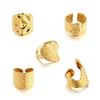 Personalized Ring, Stainless Steel Vacuum Plated 18K Gold Irregular Wide Face Opening Jewelry