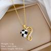 Stainless Steel Copper Micro-Inlaid Natural Stone Heart Fashion Light Luxury Elegant Electroplated Sporty Unisex Necklace