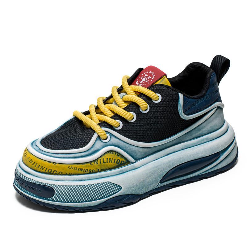 

Thick-soled heightening casual shoes men s trend autumn and winter new models old contrasting colors personalized youth sports dad shoes 44