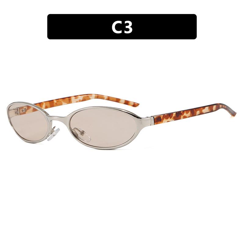 Oval Small Frame Sunglasses Women's Men's Y2K Retro Sunshade UV Sun Glasses Luxury Brand Designer Popular Metal Eyeglasses
