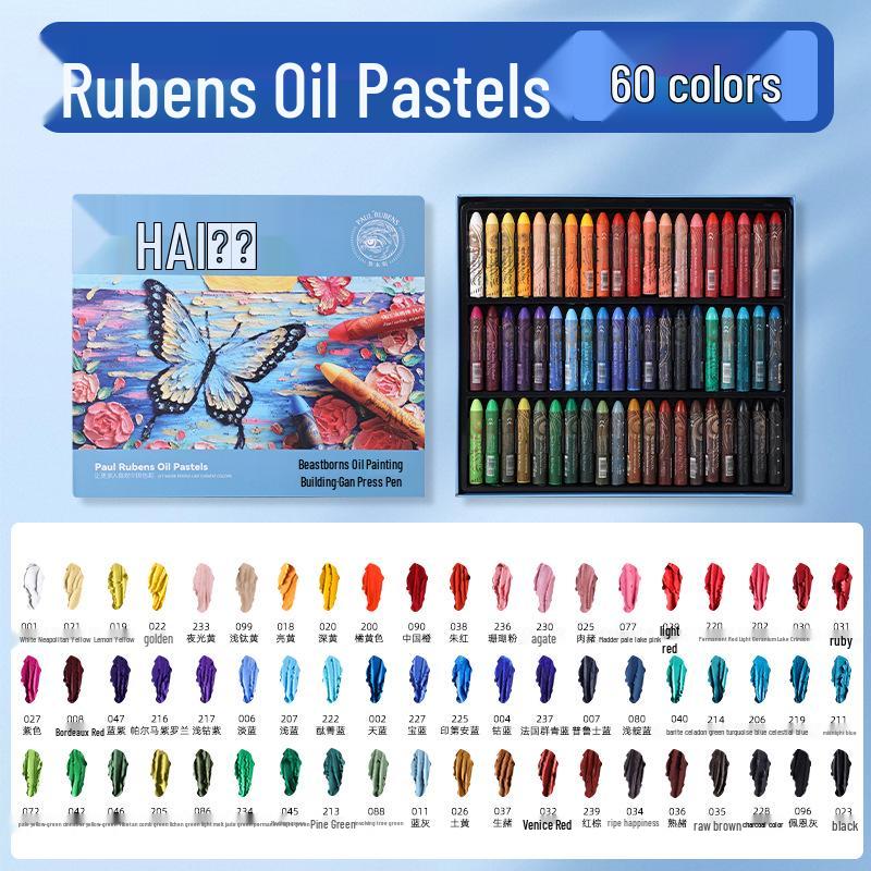 Rubens Washable Oil Pastels for Children: Soft Crayons in 24, 36 Heavy, and 48 Macaron Colors
