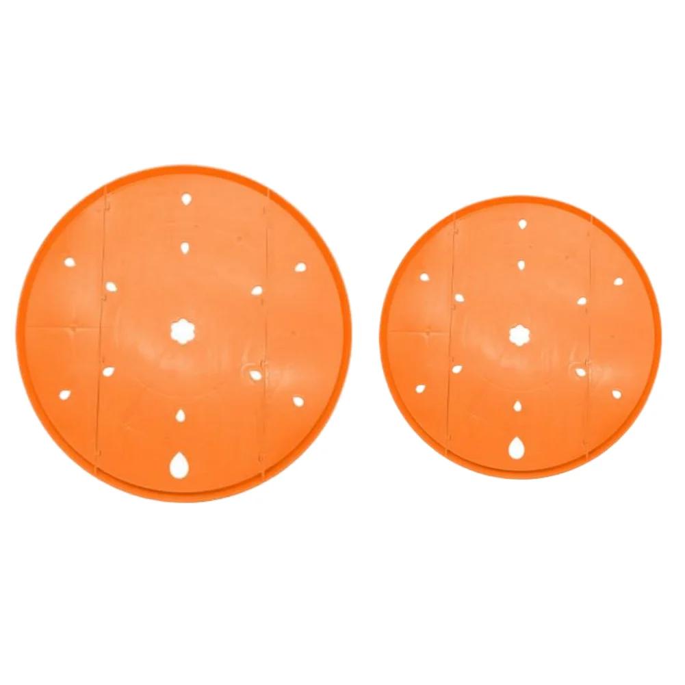 Removable Flower Pot Drainage Liners Set - Large & Small Black Orange Plastic Trays For Healthy Plant Growth