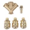 Upgraded Compressed Air Distributor 3-Way with Couplings 1/4Inch Air Hose Quick Coupling Distributor Brass Compresser