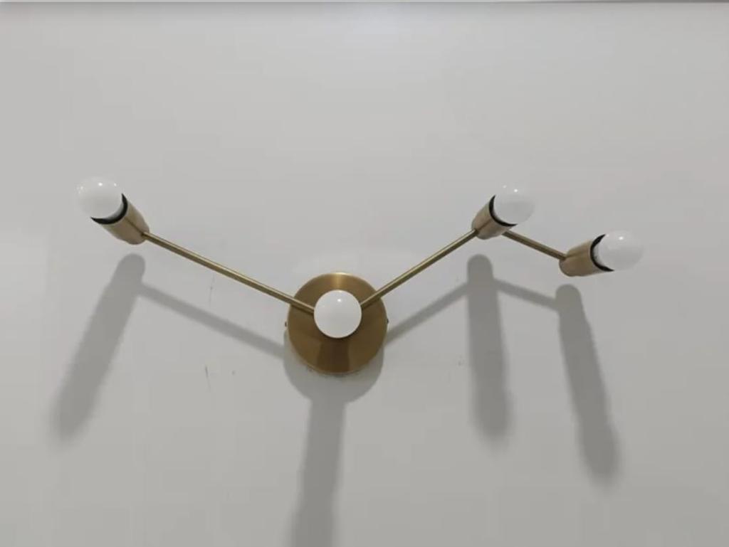 Mid Century Raw Brass Modern Wall Sconces Bedside Reading Lights