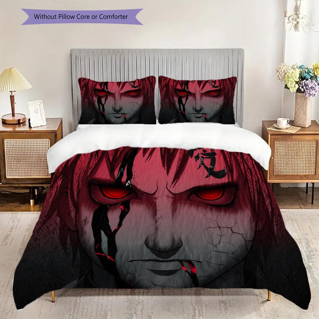 Japanese Anime Cartoon NARUTO Famous Uzumaki Naruto Comfortable Duvet Cover and Pillowcase(1 * Duvet Cover + 2 * Pillowcase, Without core)G7