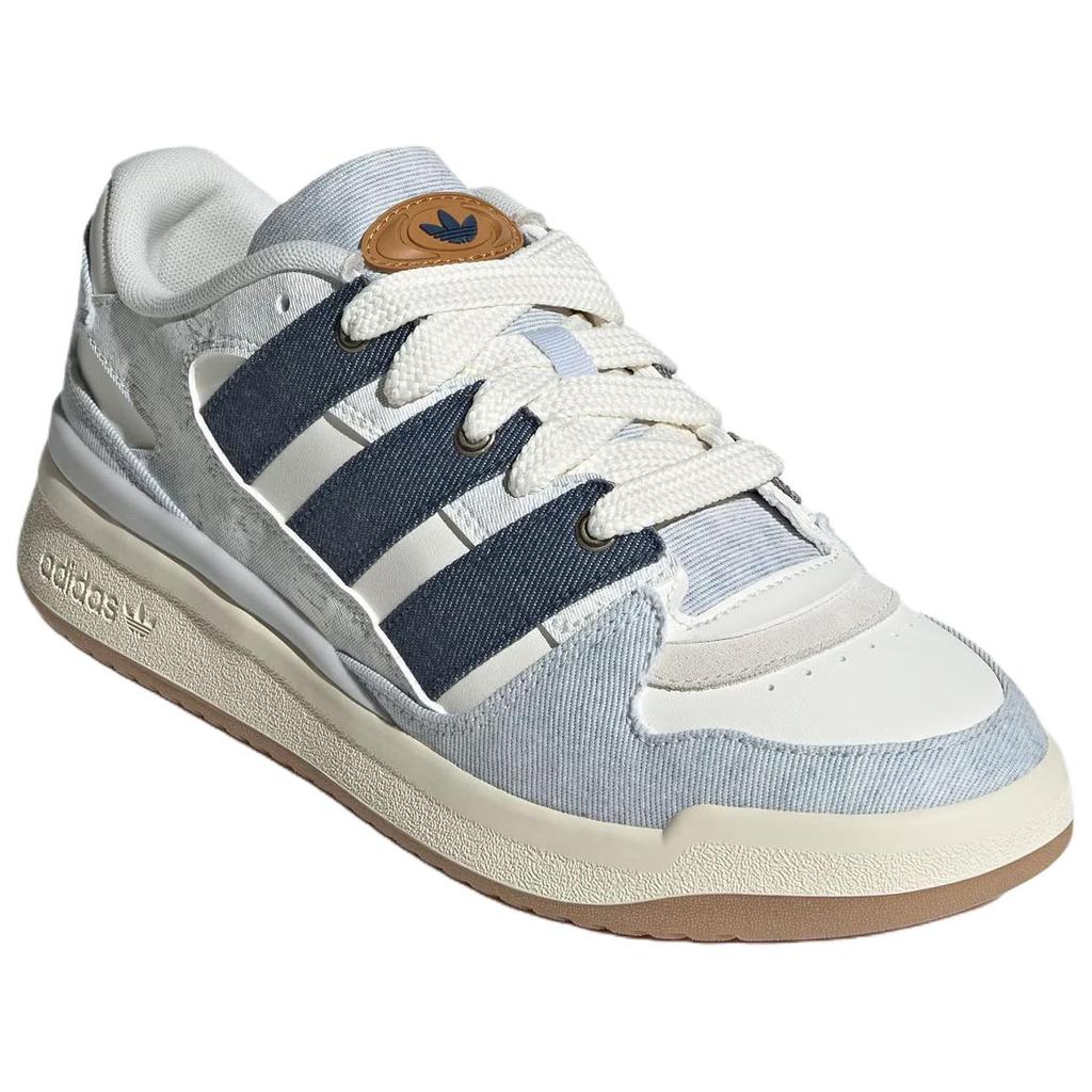 Adidas Originals Forum Puffed Comfortable Versatile Durable Low-Top Skate Shoes Unisex Sneakers Blue White JS2486