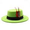 Cappelli per Coppie Maschili e Femminili Cappello Piatto Britannico Classico Retrò in Lana Cappello a Tesa Larga Cappello in Feltro