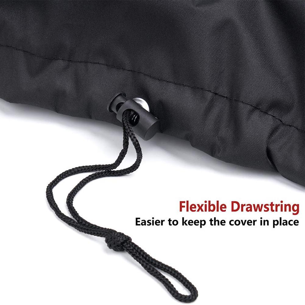 Barbecue Cover Oxford Fabric Black BBQ Grill Cover with Drawstring Waterproof Lightweight Dust Cover for Weber 7110 Q1200