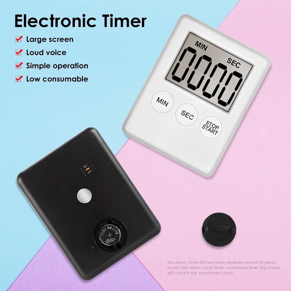 Ultra-thin mini LCD digital display kitchen timer square kitchen countdown alarm clock magnet clock sleep stopwatch clock timer