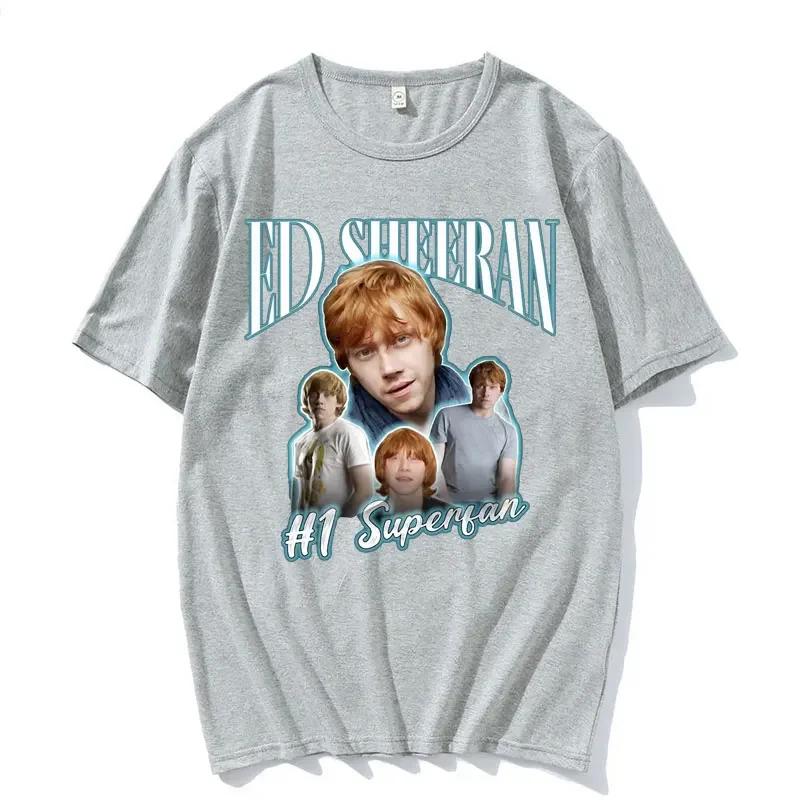 Divertente T-shirt Meme Superfan Numero Uno di Ed Sheeran da Uomo Moda Retro Manica Corta T-shirt Unisex Gotico Casual Cotone T-shirt