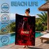 Coca-Cola Artwork Design Strandtuch, Schnelltrocknend, Pflegeleicht, Geeignet für Fitness und Strandurlaub, Sport-Essential