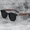 Trendy Wood Grain Sunglasses UV385 Protection Retro Eyewear for Men Women Outdoor Cycling Street Photography Glasses
