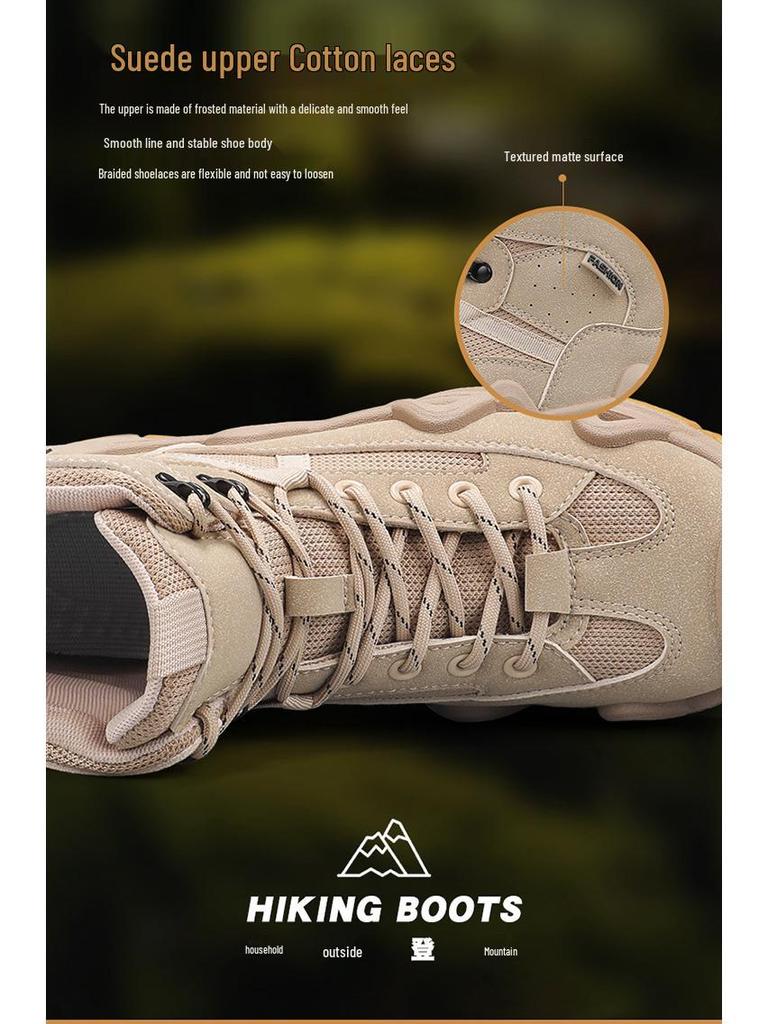 Męskie Pustynne Wysokie Outdoorowe Buty Turystyczne Odporne na Przebicie - Antypoślizgowe, Odporne na Ścieranie Taktyczne Sneakersy