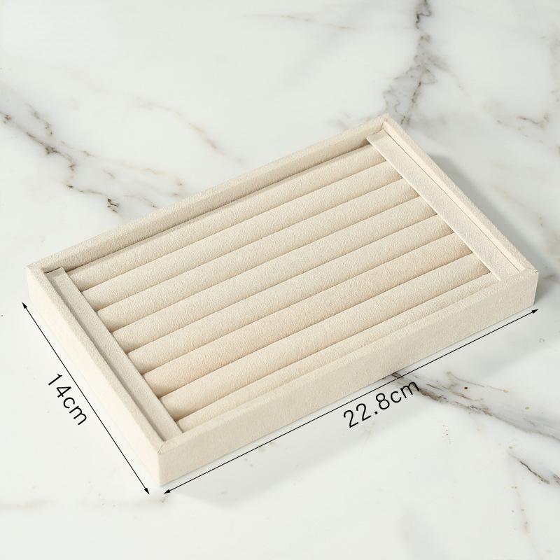 

1 шт. бархатный лоток для хранения ювелирных изделий, коробка для демонстрации колец, сережек, брошь, органайзер для рукоделия, изысканный лоток, чехол слоновая кость