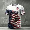 Męska casualowa, lekka, oddychająca koszulka z krótkim rękawem i okrągłym dekoltem z nadrukiem USA 2026 Design Koszulka na temat piłki nożnej
