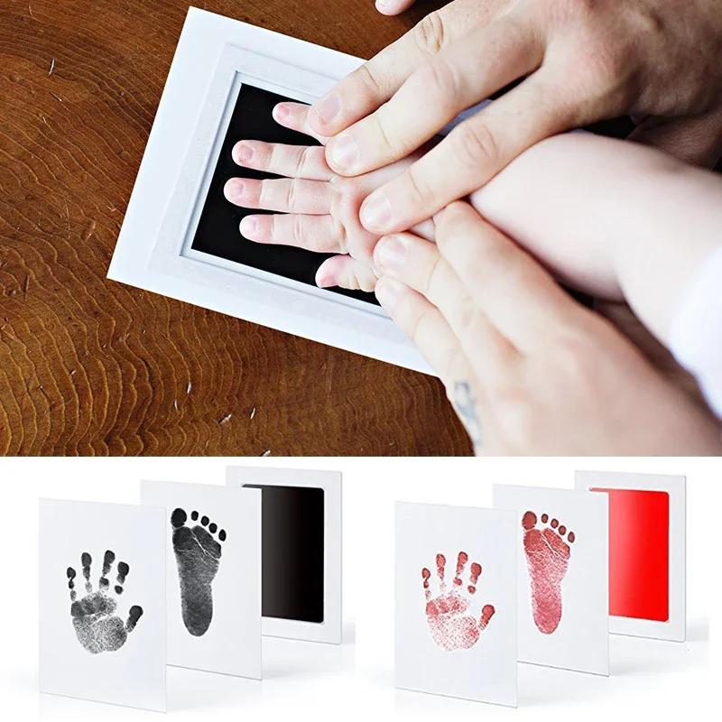 Born Baby DIY Hand And Footprint Kit Ink Pads Photo Frame Handprint Toddlers Souvenir Acssories Safe Clean Baby Shower Gift