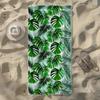 Monstera & Tropical Floral Stripe Beach Towel, Soft Quick-Drying, Perfect For Portable Outdoor Travel, Camping And Summer Beach