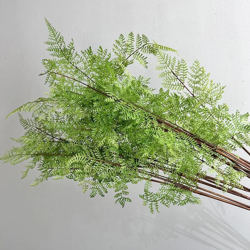 

4pcs Artificial Plant Plastic Than Saw Leaves Auditorium Decor Green Plants Simulation Asparagus Fern Branch Garden Decoration