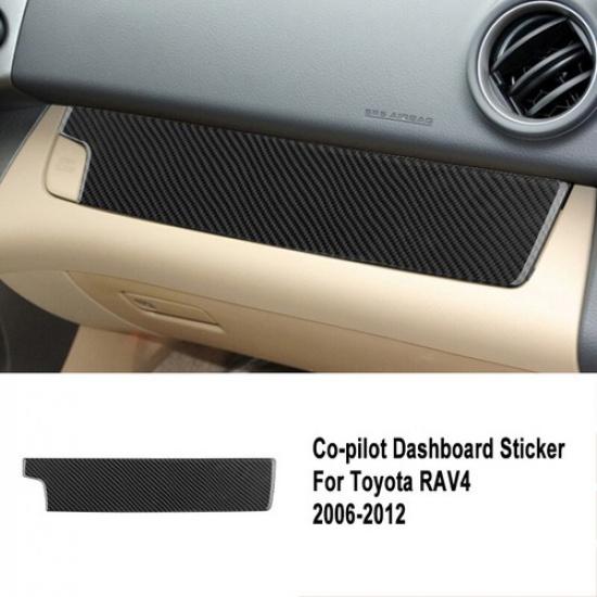 Carbon Fiber Co-pilot Dashboard Decorative Panel Cover For Toyota RAV4 2006-2012