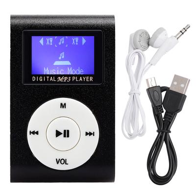 0.8inch LCD Screen Mini Portable MP3 Music Player Metal Mini Clip MP3 Support Memory Card with