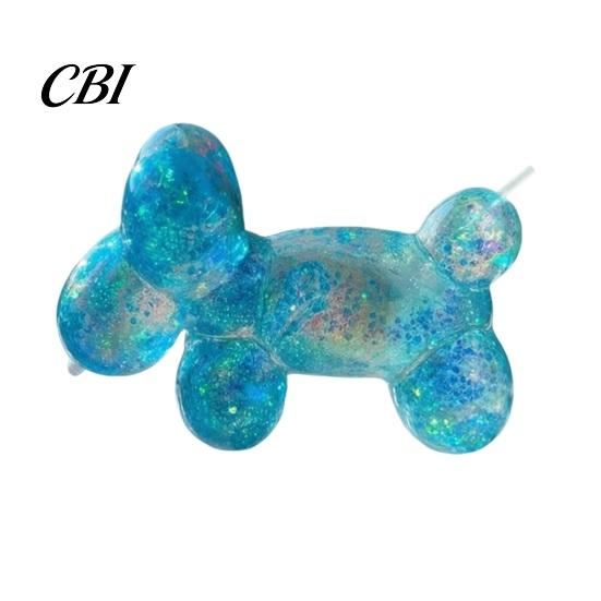 Dog Sensory Toy Stress Relieving Balloon Toy, Soft Glitter Squeeze Clear Puppy Fidget for Anxiety Relief