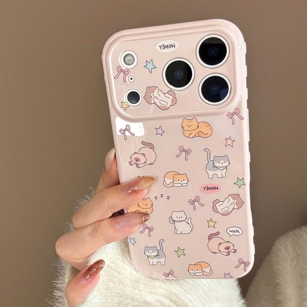Suitable for Apple 17promax Mobile Phone Case Iphone16 Cute Cat 15 Anti-fall 13 Soft 12 Korean Style High Quality