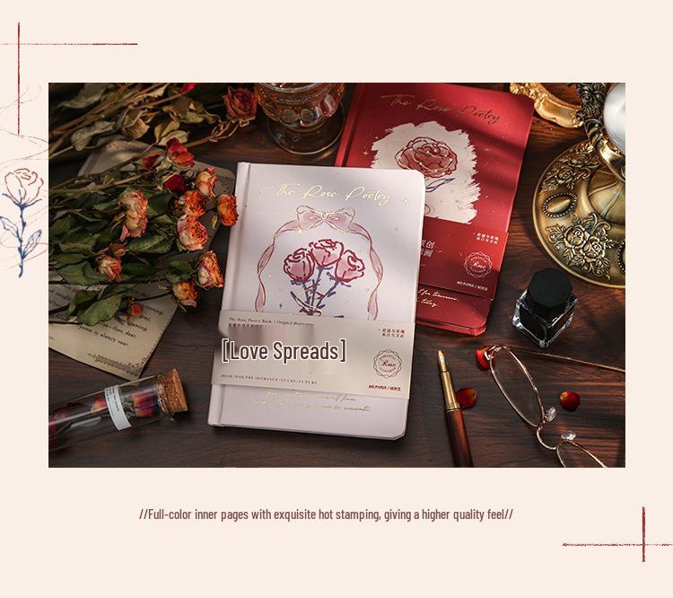 Exquisite Rose Diary: Artistic Japanese Notebook