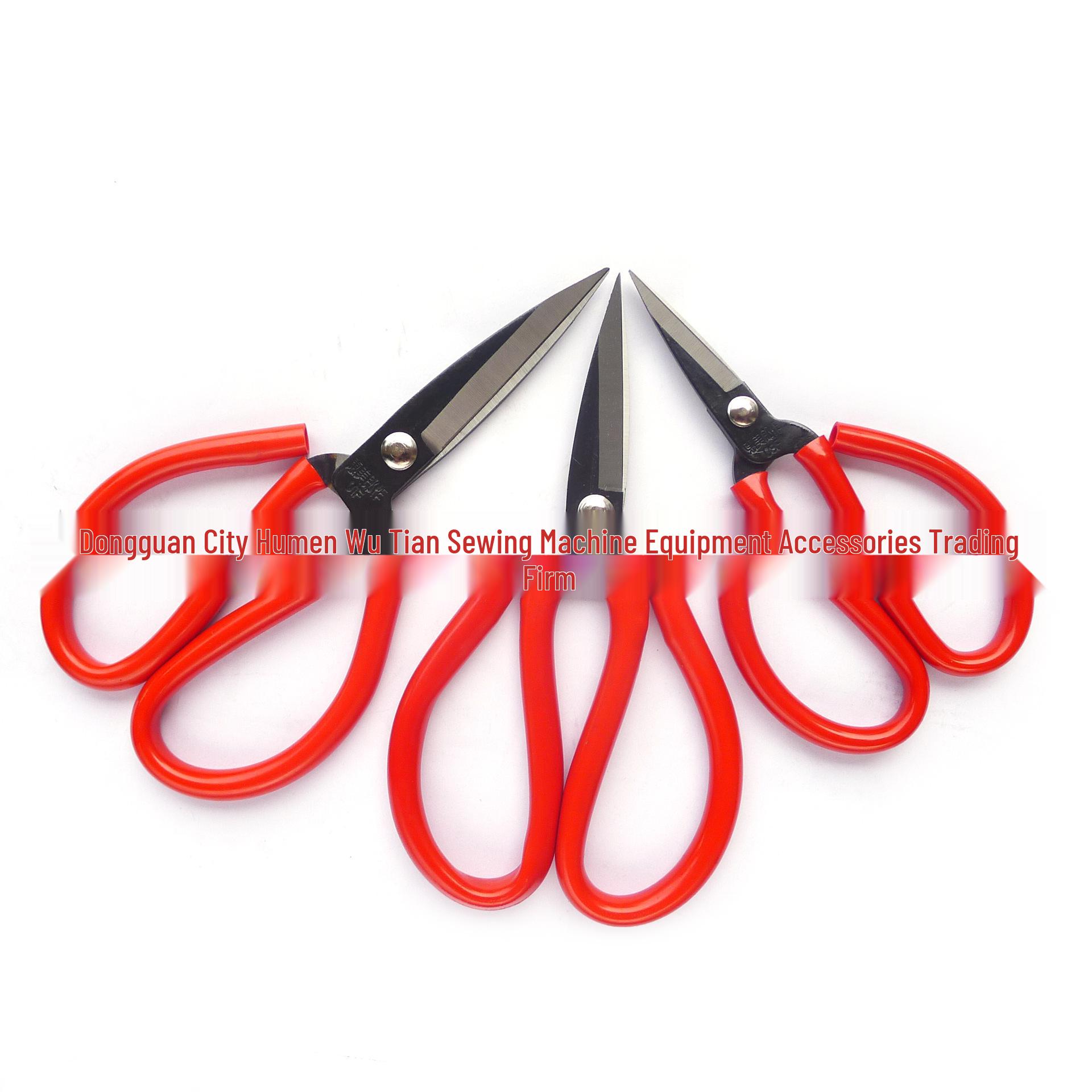Huimeilang HML-03F Red Handle Grooved Shears: Industrial, Clothing, Household, Civilian Use HML-03F/1 piece
