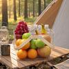 Yousheng Transparent Picnic Basket, with Handle, Large Capacity Organizer, Durable Waterproof Food Container, for Camping Fruits Vegetables Snacks
