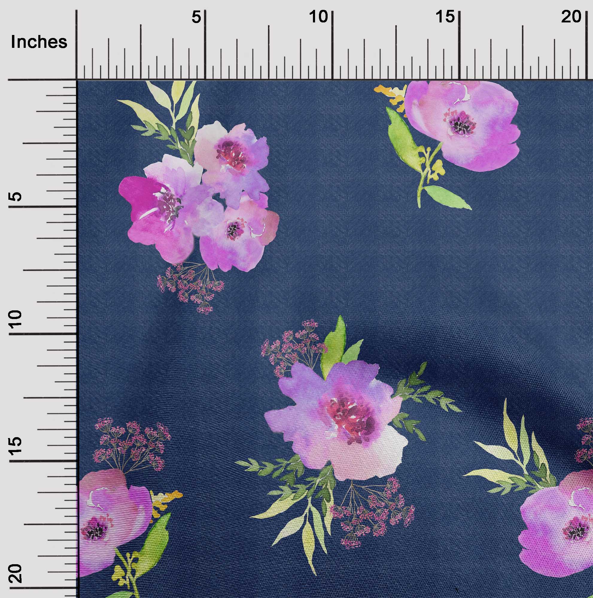 

OneOone Cotton Flex Fabric Chevron|Тканина з аквареллю листя та півонії з квітковим принтом 1 ярд 40 дюймів 42 Inch - Viscose Chiffon темно-синього кольору