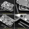304 Stainless Steel Divided Canteen Tray