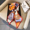 Small long thin bevel silk scarf Women's ethnic style belt Tie hair belt Tie bag ribbon tie yarn scarf Thin scarf