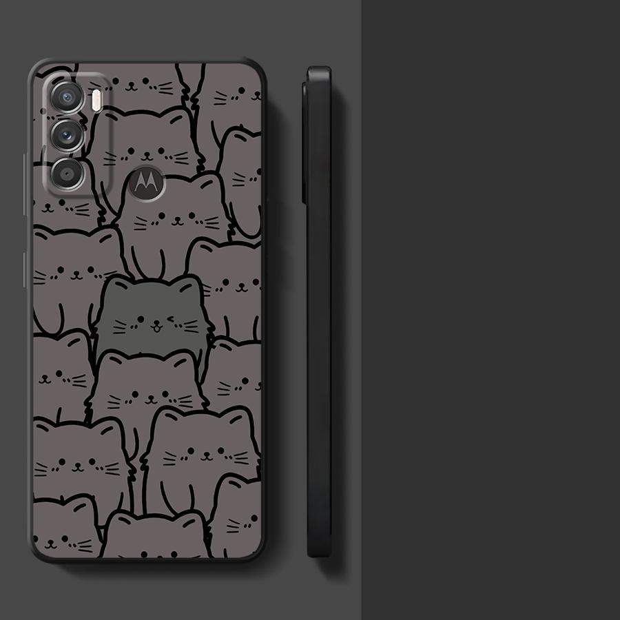 Phone Cover Case for Motorola Moto G52 G22 Edge40 Edge 20 Pro 30 Lite G73 G50 G32 G60s G71 G53 G30 G51 Cartoon Cute Cat