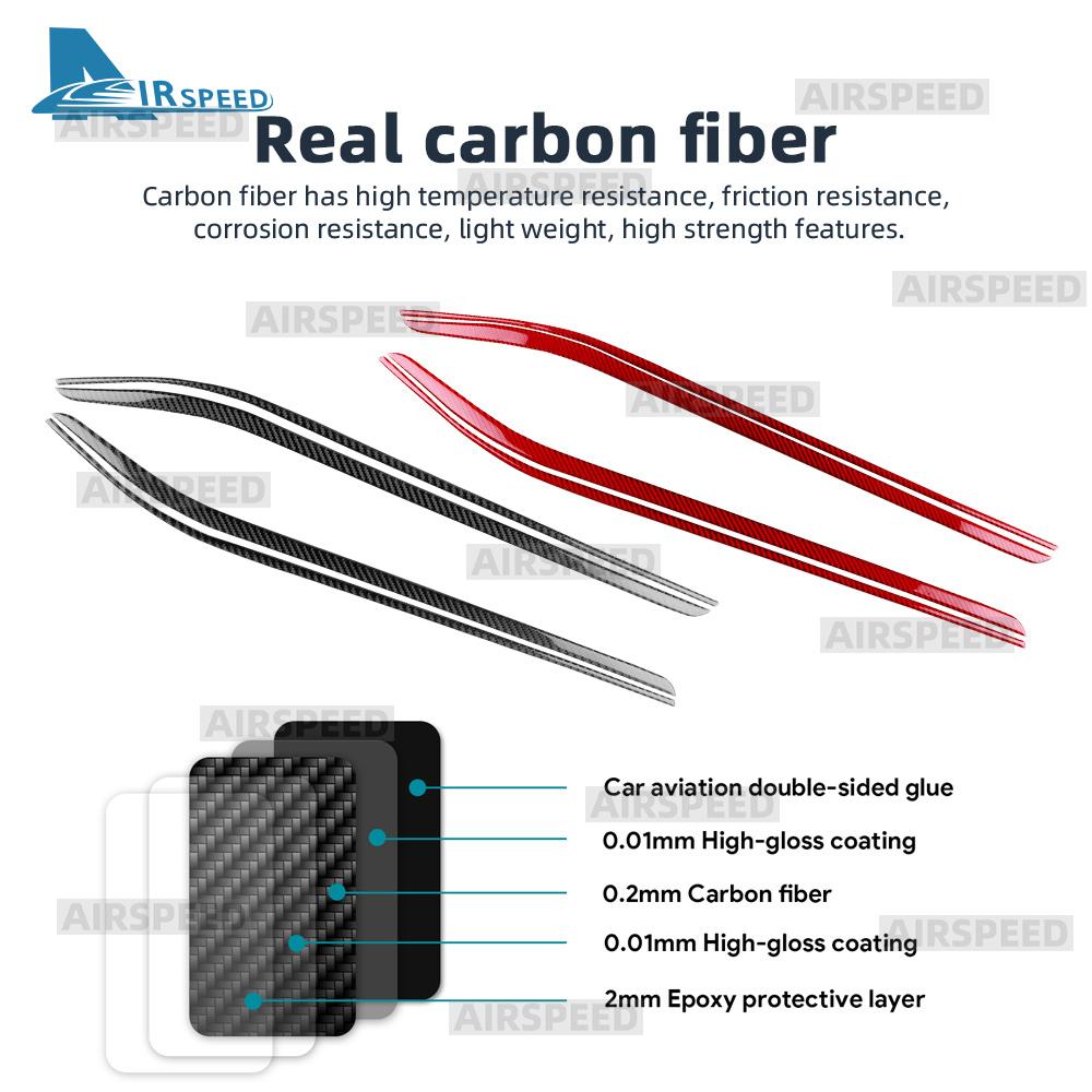 Real Soft Carbon Fiber Trim Sticker For Mercedes Benz SLK R172 2011-2014 2015 2016 SLC 2016-2020 Car Door Trim Strip Accessories