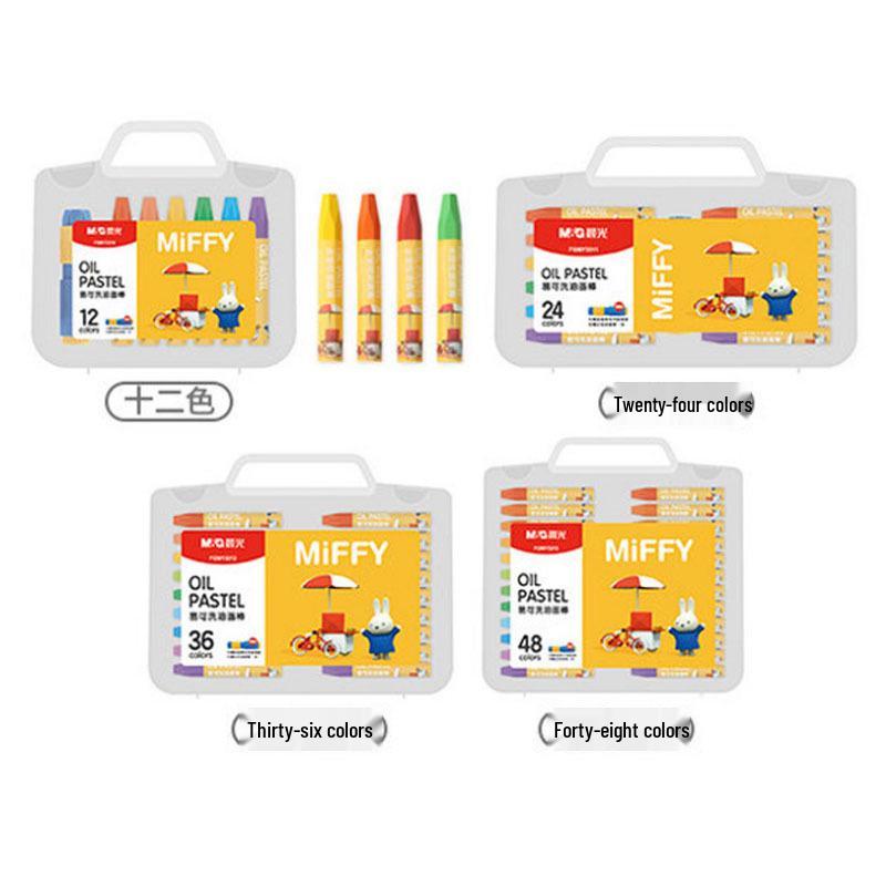 Miffy Series Water-Soluble Washable Oil Pastels - Morning Light FGMY3310 PP Boxed 12 Colors