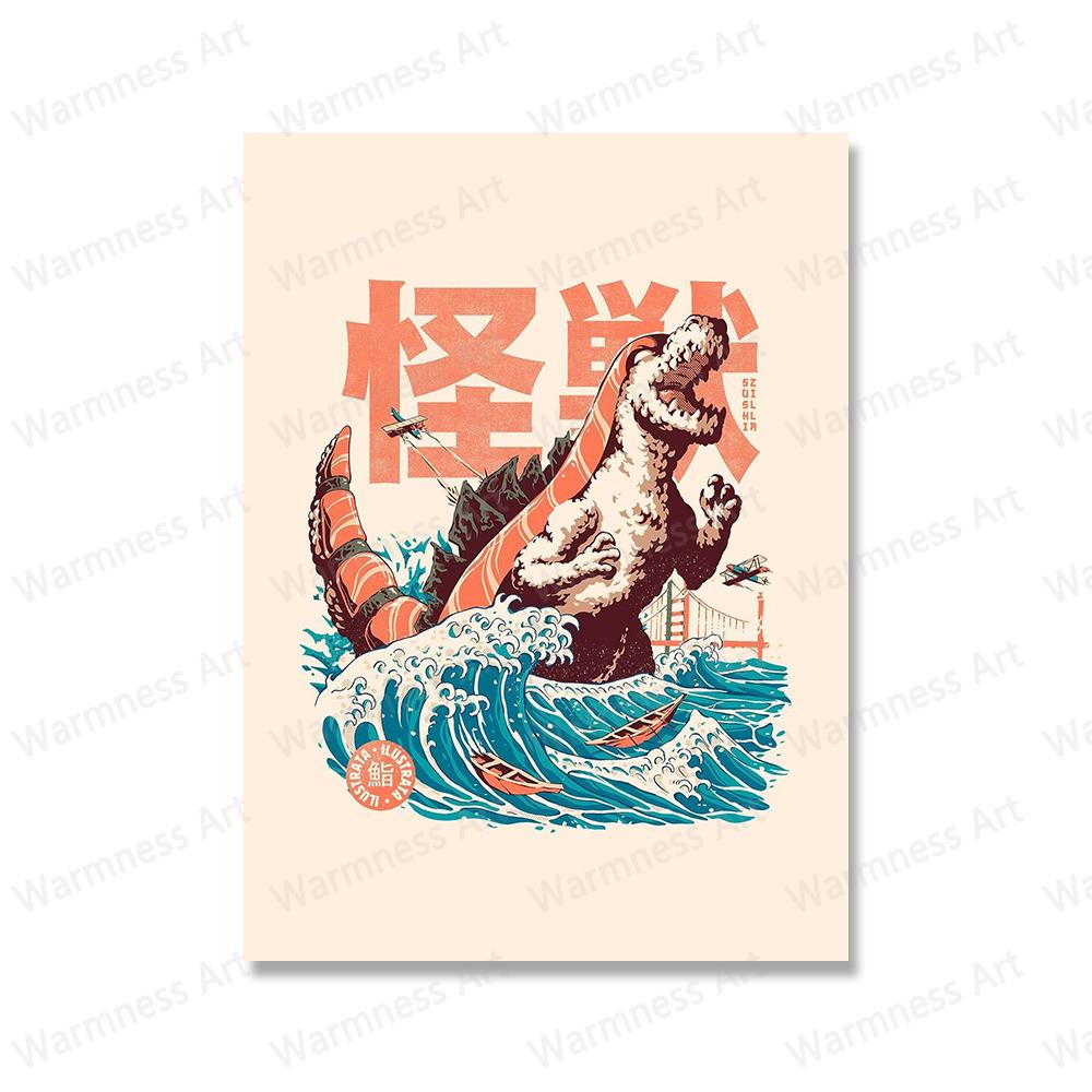 

Японская еда суши настенные художественные принты забавные постеры с лапшой рамен кухонное искусство холст картины картины для гостиной домашний декор 21x30cm No Framed чёрный